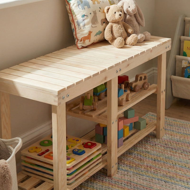 Einar Pine Toy Storage Unit Wardrobe Natural Pine