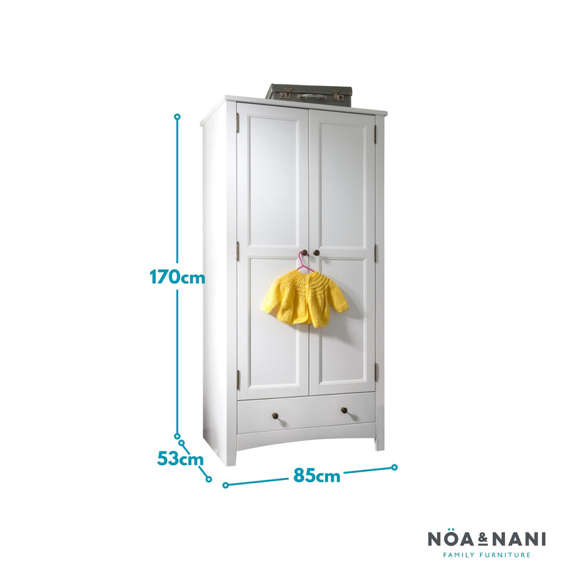 Birte Wardrobe with Storage in Classic White