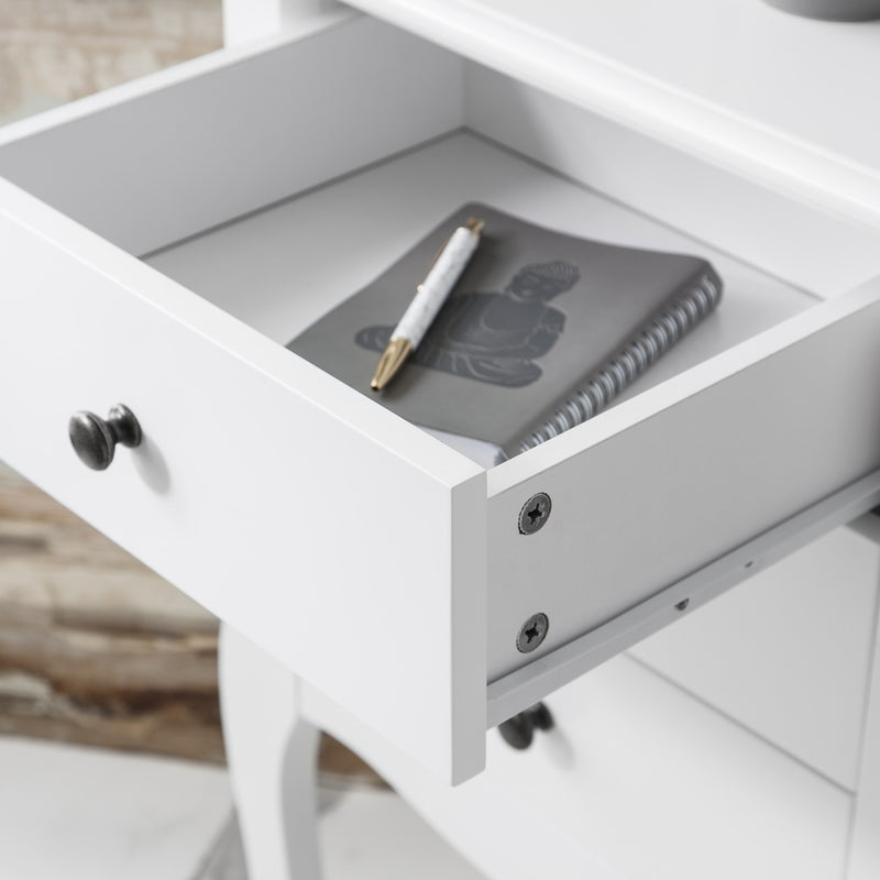 Camille Side Table Chest 3 Drawer in Classic White