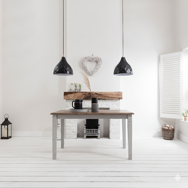 Dining Table Large 140cm Seats 4 to 6 in Dark Pine