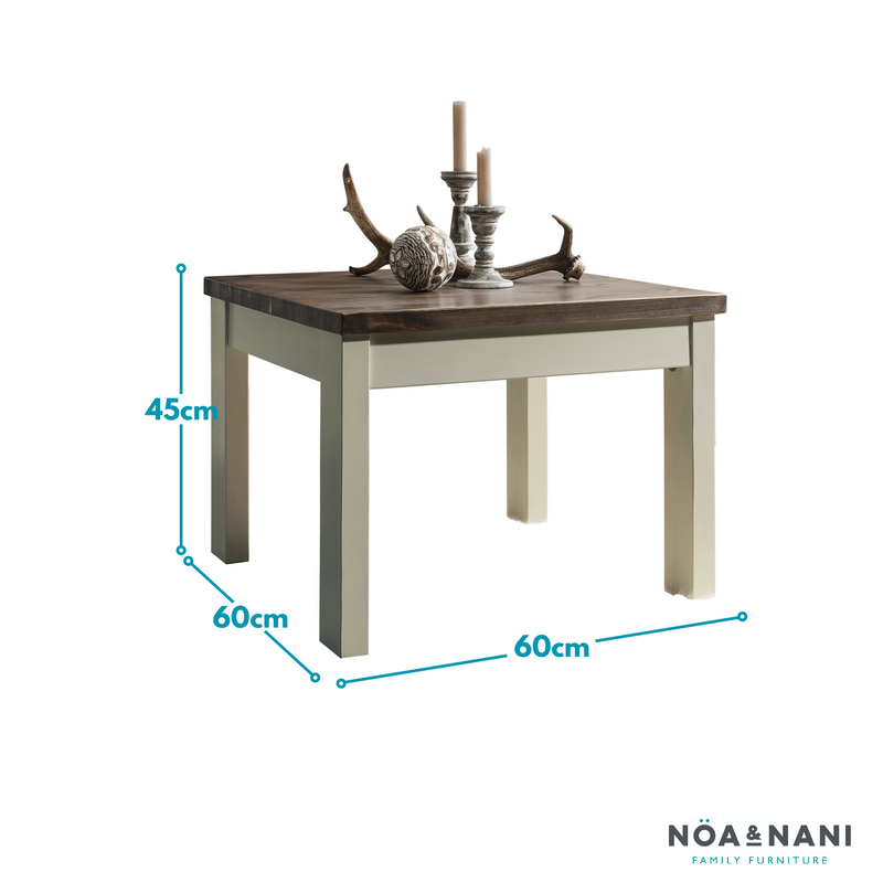 Coffee Table Canterbury Square in Grey and Dark Pine