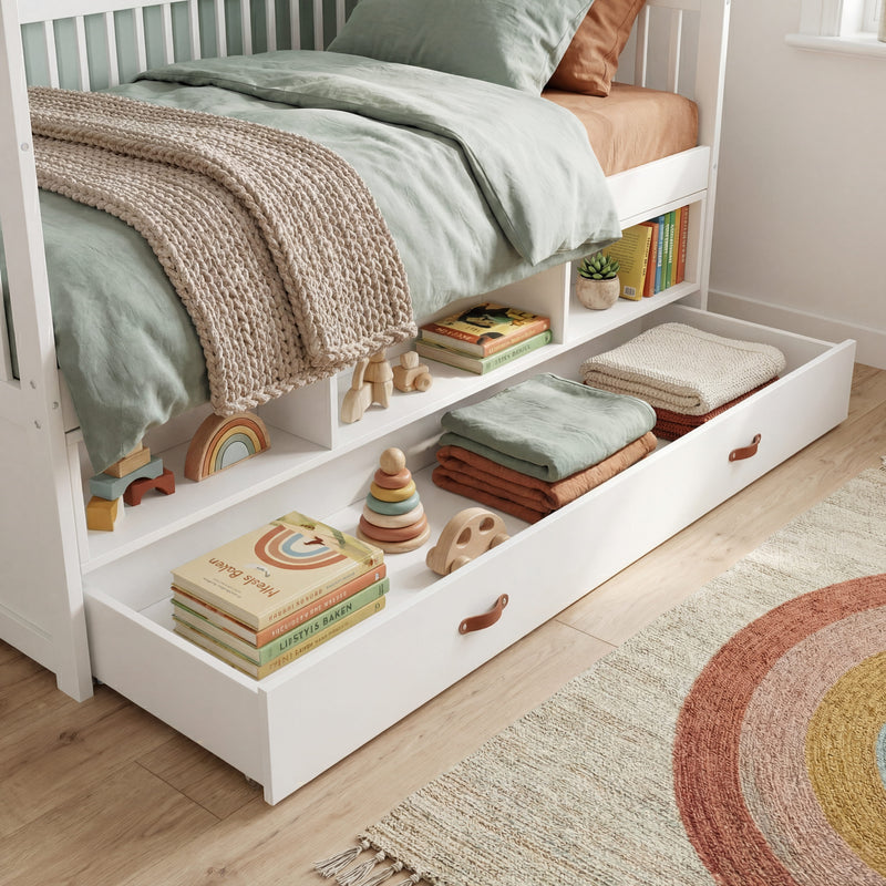 Lottie Bo Peep House Day Bed with Pull-Out Trundle in Classic White