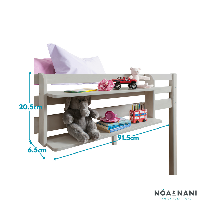 Double Shelf for Cabin or Bunk Beds in Grey