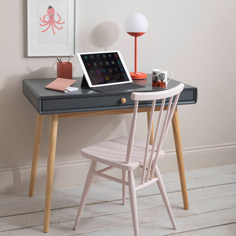 Frank Desk in Dark Grey and Natural Pine