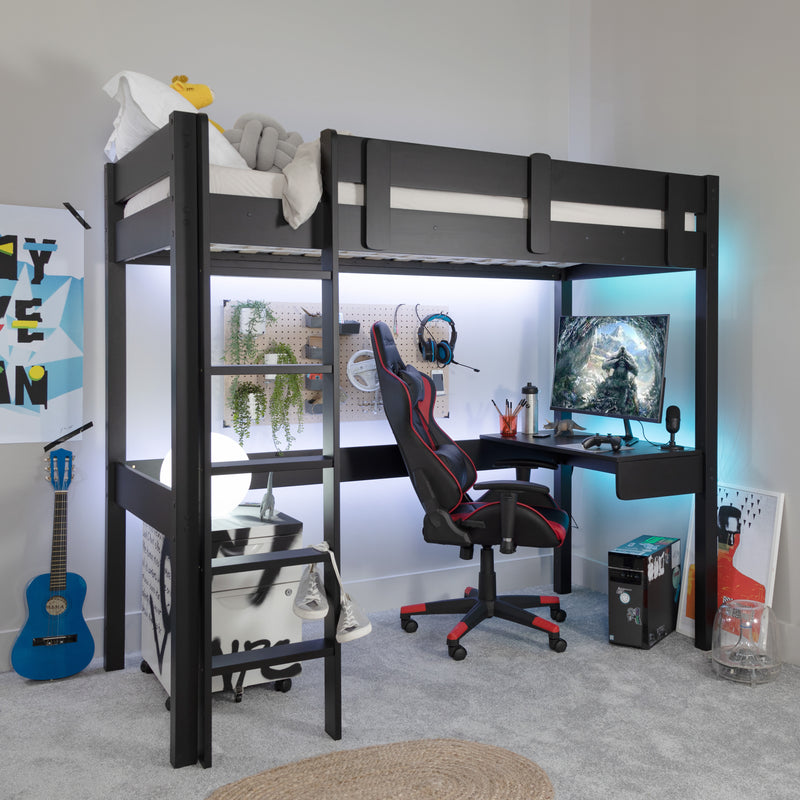 Storm Gaming High Sleeper Station in Black