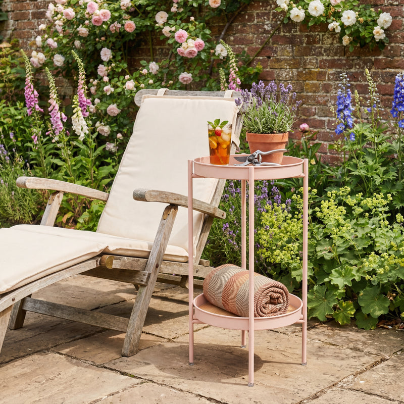 Solna Garden Patio Occasional Side Table in Blush Pink