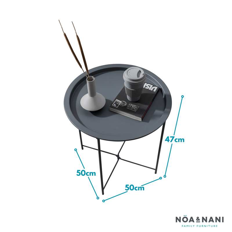 Charcoal Grey Metal Side Table