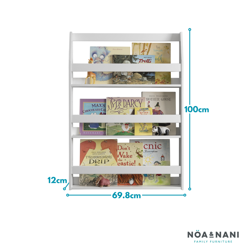 Hakan Display 3 Shelf Bookcase Wall Mounted in Classic White