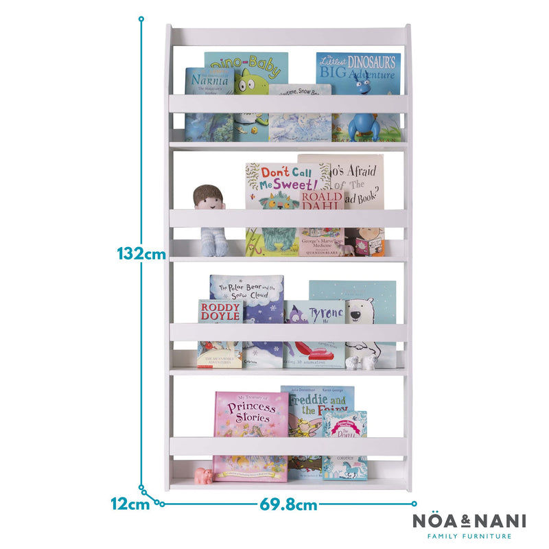 Hakan Display 4 Shelf Bookcase Wall Mounted in Classic White