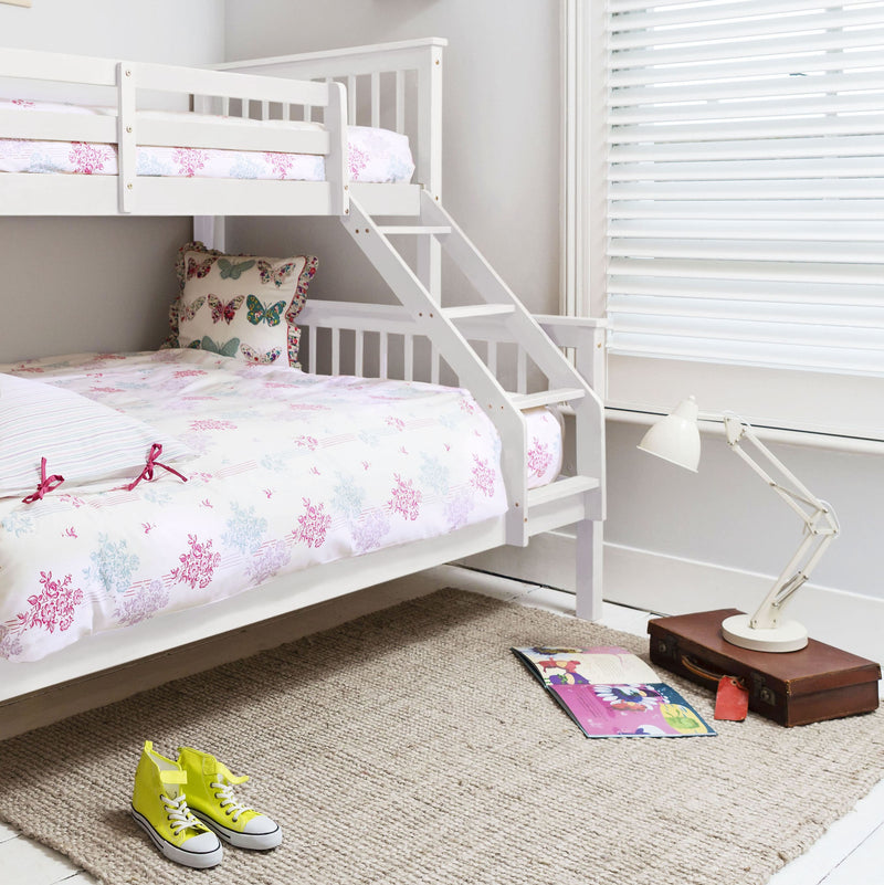 Hanna Triple Bunk Bed with Single and Double Bed in Classic White