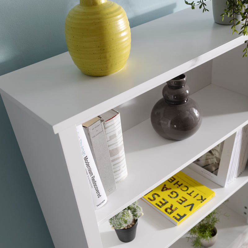 Hemming 3 Tier Low Bookcase in Classic White