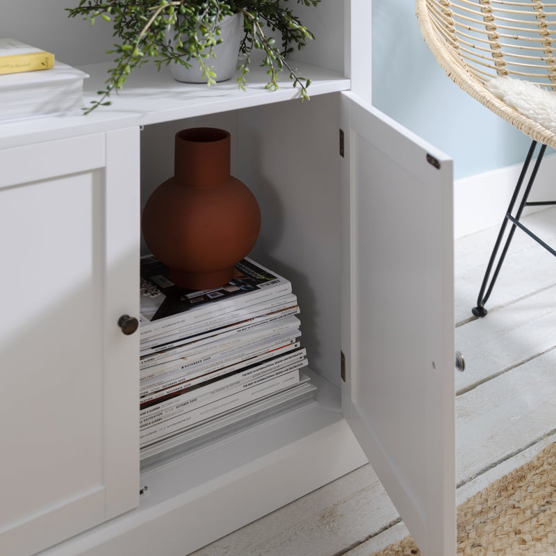 Hemming 3 Tier Bookcase with Storage in Classic White