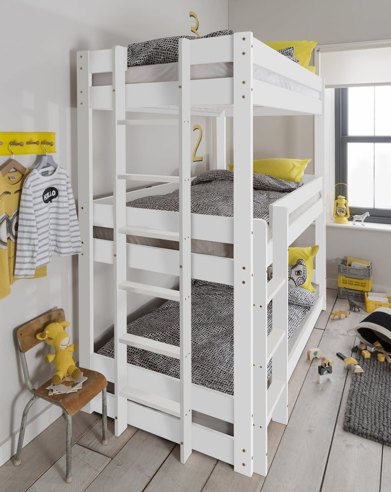 Henrik Triple Bed Bunk Triple Sleeper in Classic White