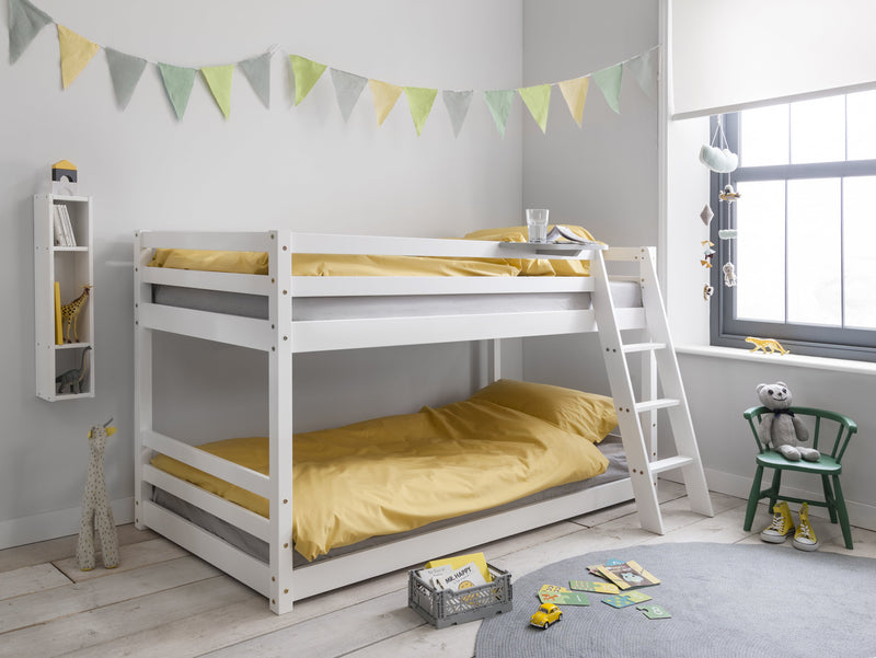 Hilda Low Cabin Bed with Bunk Underbed and Play Area in Classic White