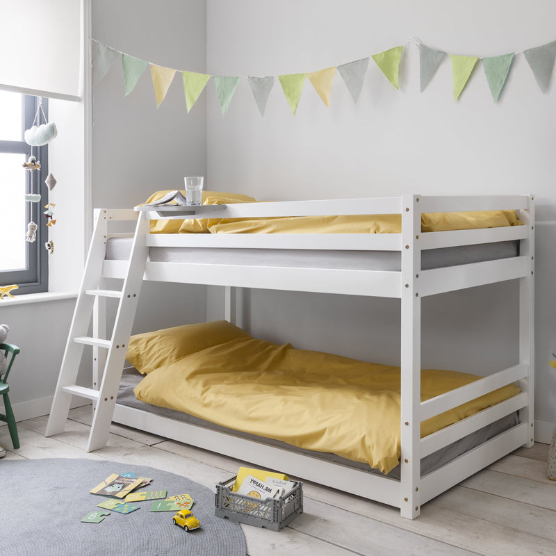 Hilda Low Cabin Bed with Bunk Underbed and Play Area in Classic White