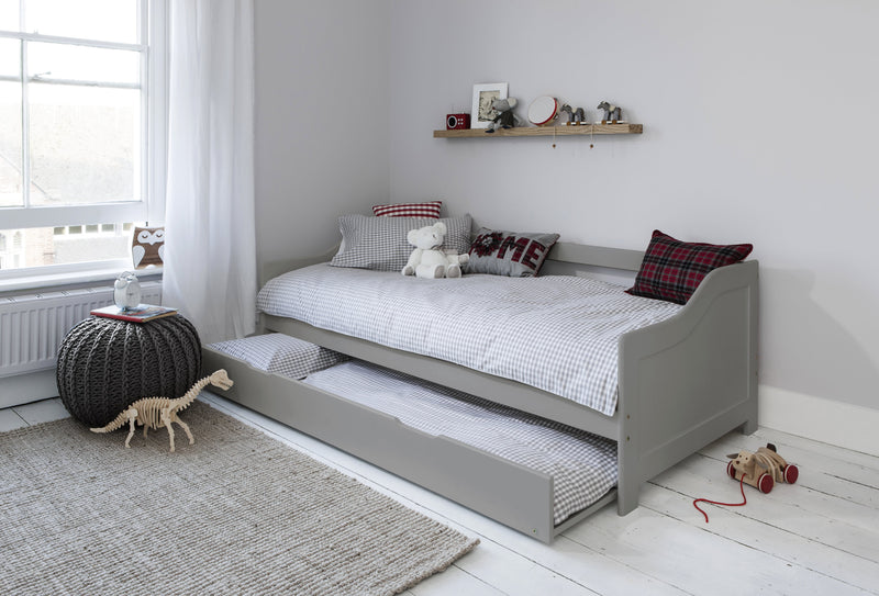 Hove Day Bed with Pullout Trundle in Silk Grey