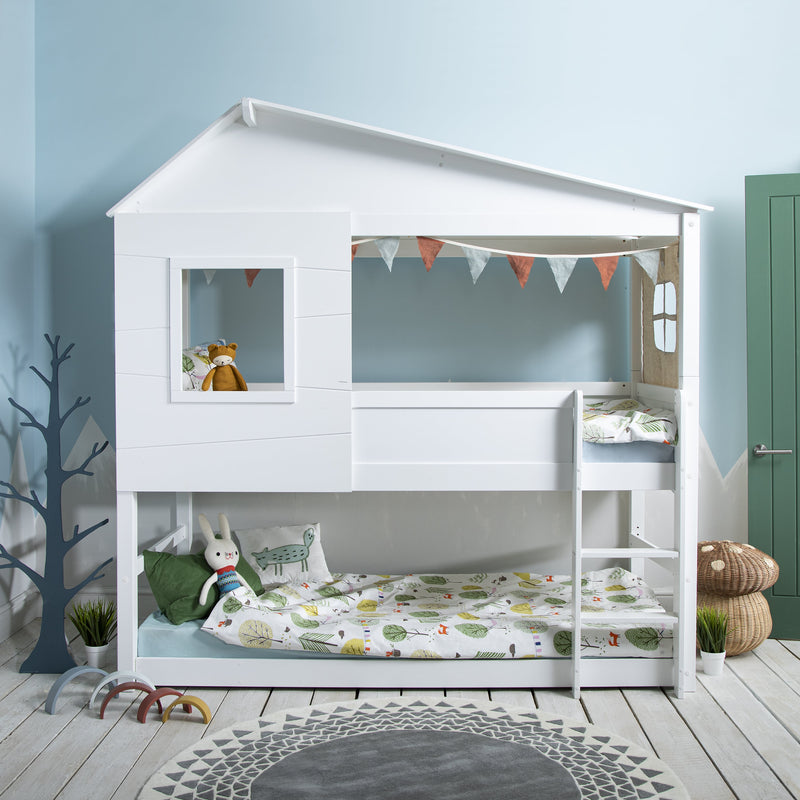 Inka Treehouse Cabin Bed with Underbed in Classic White
