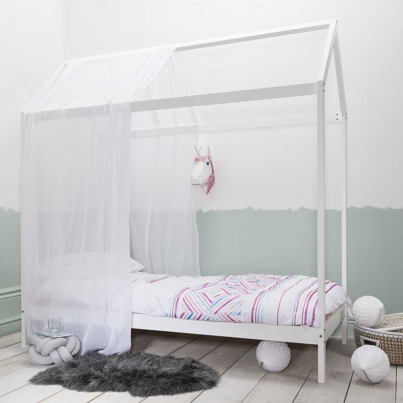 Jansen Scandinavian Single Bed Frame in White