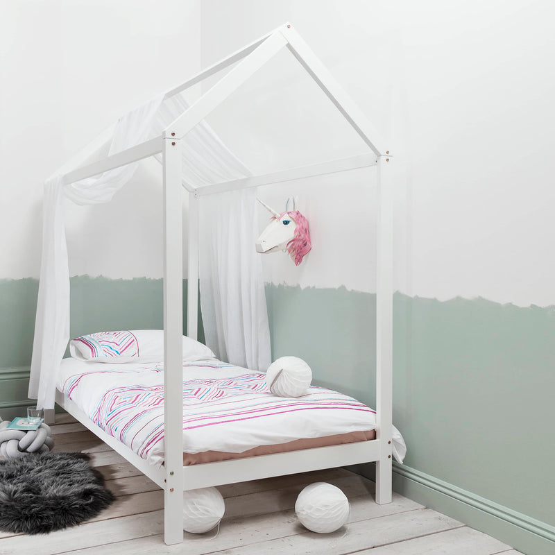 Jansen Scandinavian Single Bed Frame in White