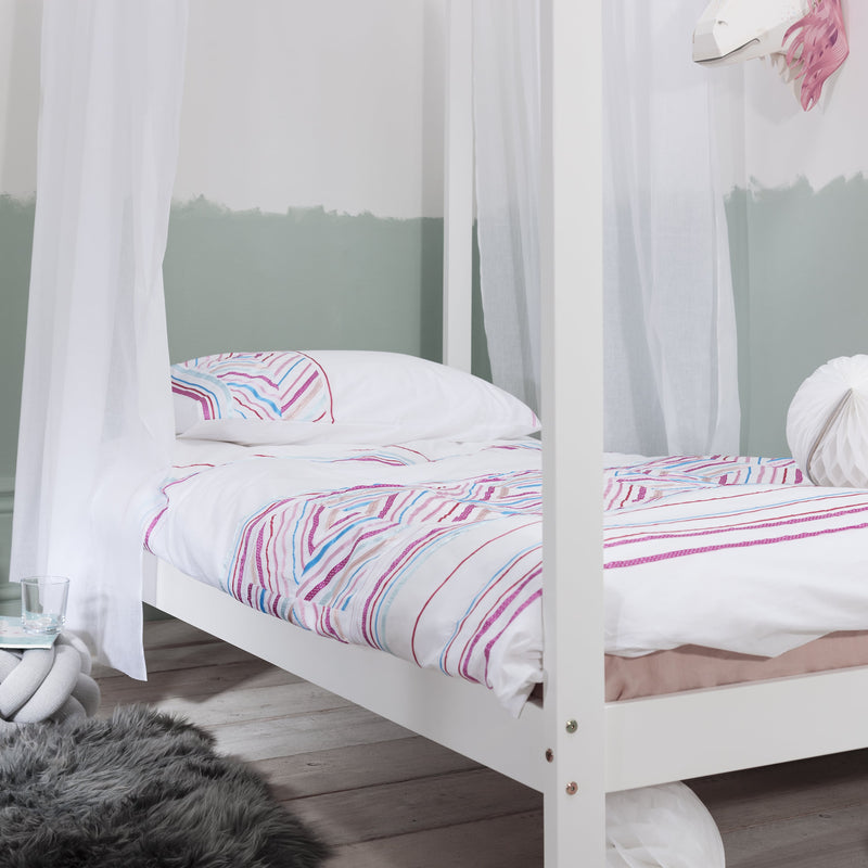 Jansen Scandinavian Single Bed Frame in White