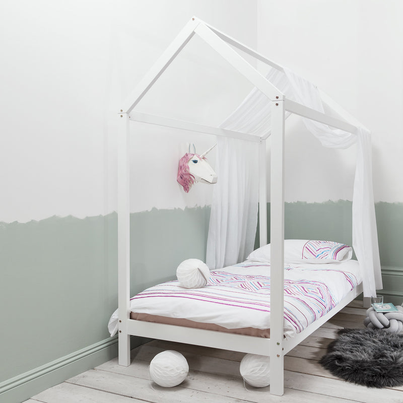 Jansen Scandinavian Single Bed Frame in White