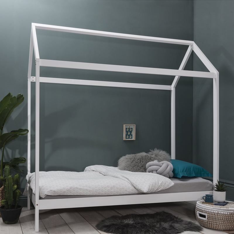 Jansen Scandinavian Single Bed Frame in White