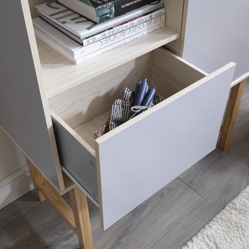 Järstorp Display Cabinet in Grey & Oak Finish