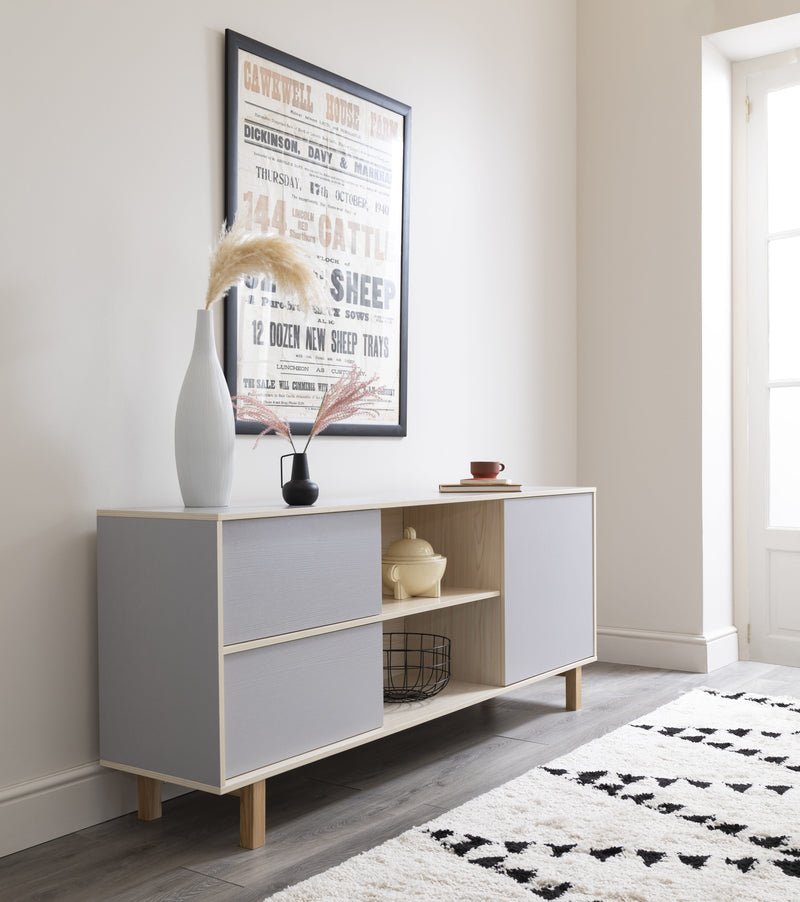 Järstorp Sideboard in Grey & Oak Finish
