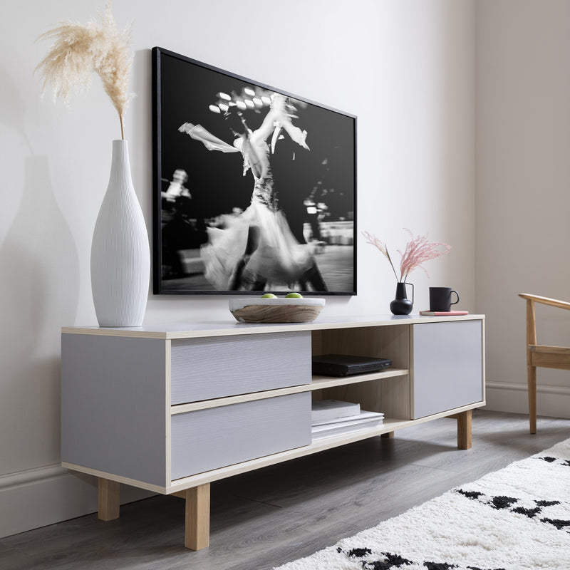 Järstorp TV Unit in Grey & Oak Finish