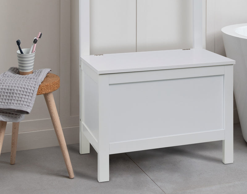 Karlstad Bathroom Storage and Coat Hook Cabinet in Classic White