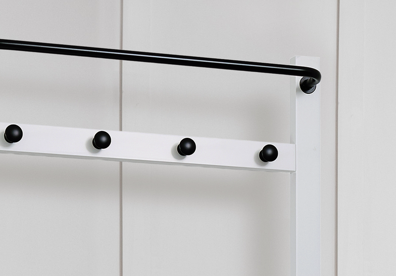 Karlstad Bathroom Storage and Coat Hook Cabinet in Classic White