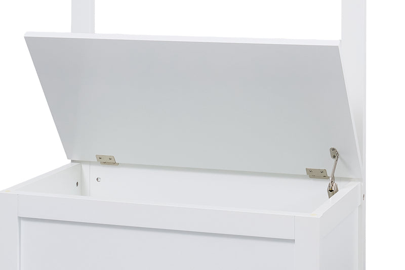 Karlstad Hallway Bench Shoe Storage and Coat Hook in Classic White