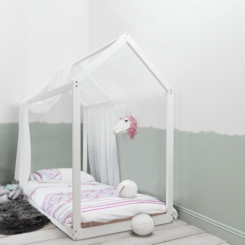 Kara Single 4 Poster Bed Frame in Classic White