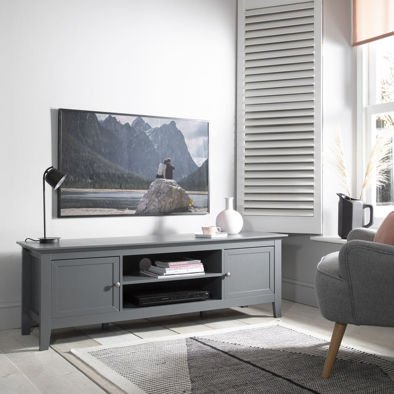 Karlstad TV Unit with Storage in Silk Grey