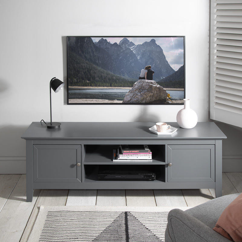 Karlstad TV Unit with Storage in Silk Grey