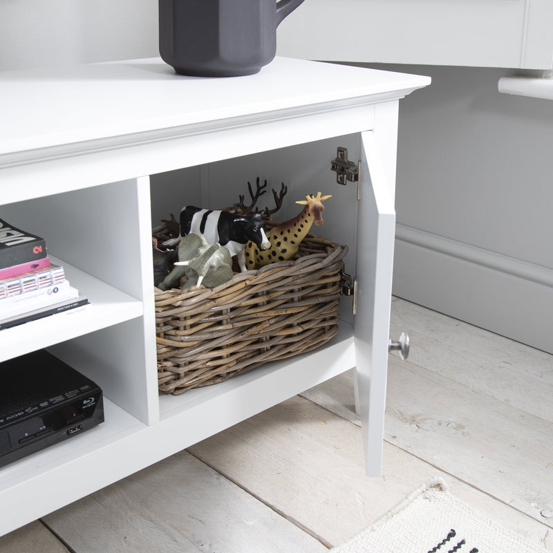 Karlstad TV Unit with Cupboards in Classic White