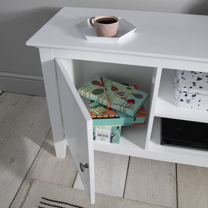Karlstad Low Sideboard with Storage in Classic White
