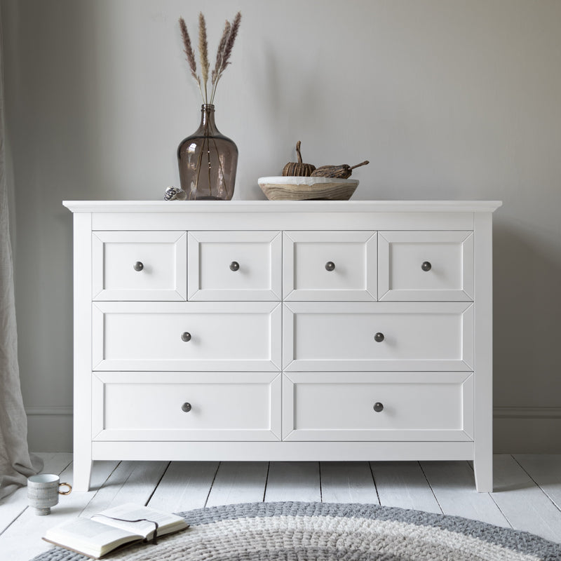 Karlstad Chest of Drawers 8 Drawer in Classic White