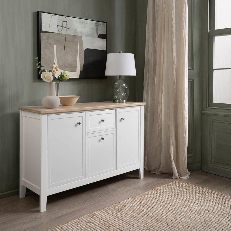 Leines Hallway Sideboard Narrow in Oak and Classic White