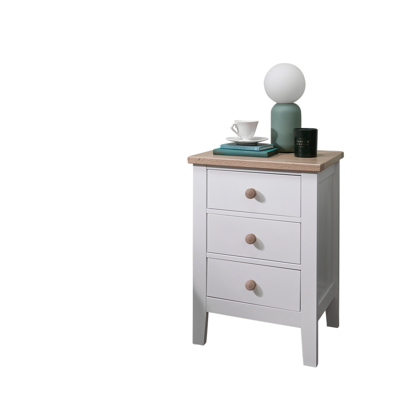 Jäkkvik 3 Drawer Bedside Chest in Classic White & Oak