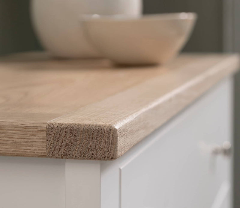 Leines Hallway Sideboard Narrow in Oak and Classic White