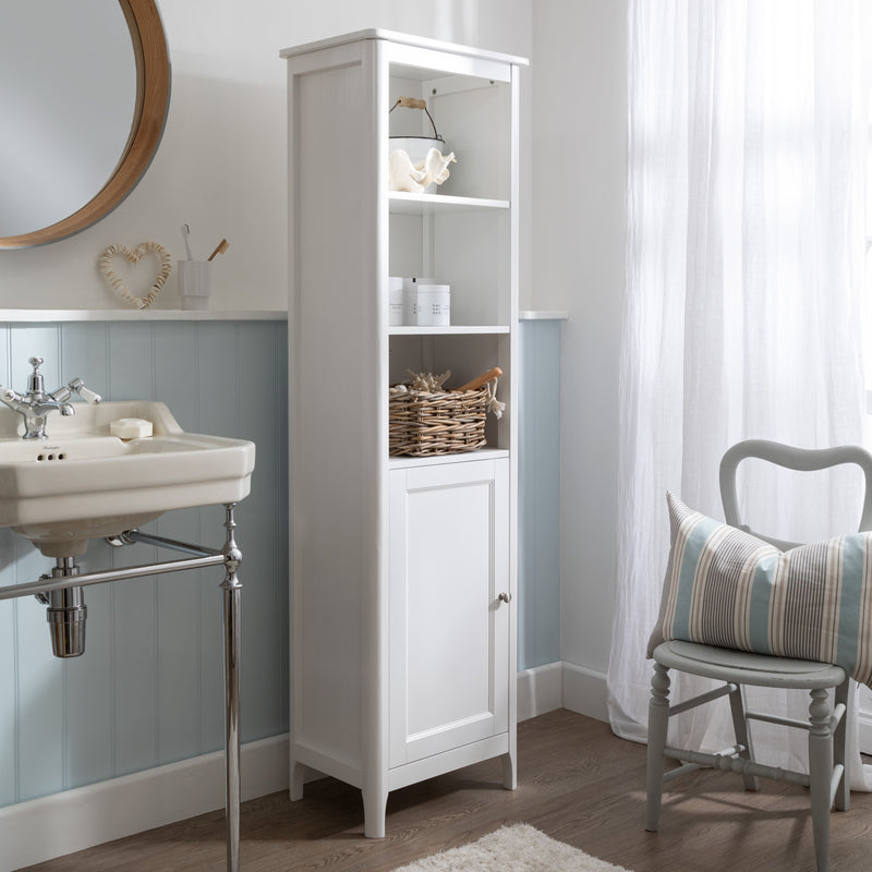 Lillestrom Tallboy Bathroom Cabinet Storage Cupboard in White