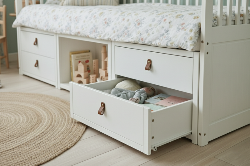 Lottie Day Bed with Underbed Storage Drawers in Classic White