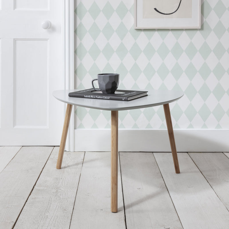 Malme Extra Large Side Table in Chalk Grey and Natural Pine