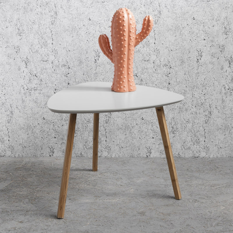 Malme Side Table Occasional Large in Chalk Grey and Natural Pine