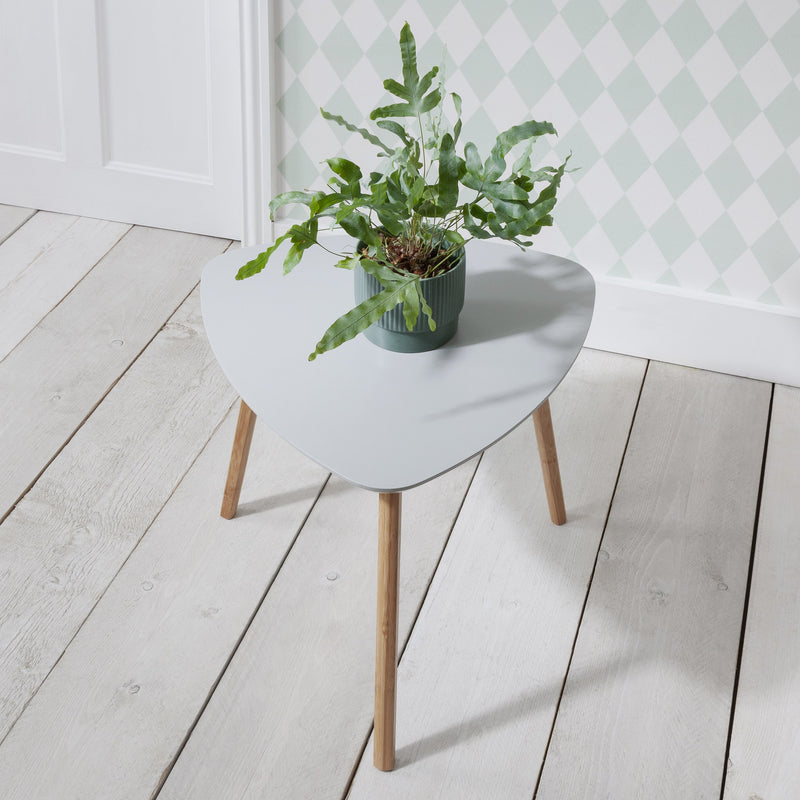Malme Side Table Occasional Large in Chalk Grey and Natural Pine
