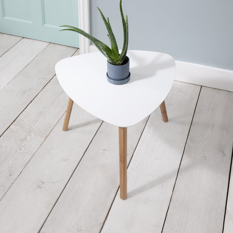 Malme Side Table Occasional Large in Classic White and Natural Pine