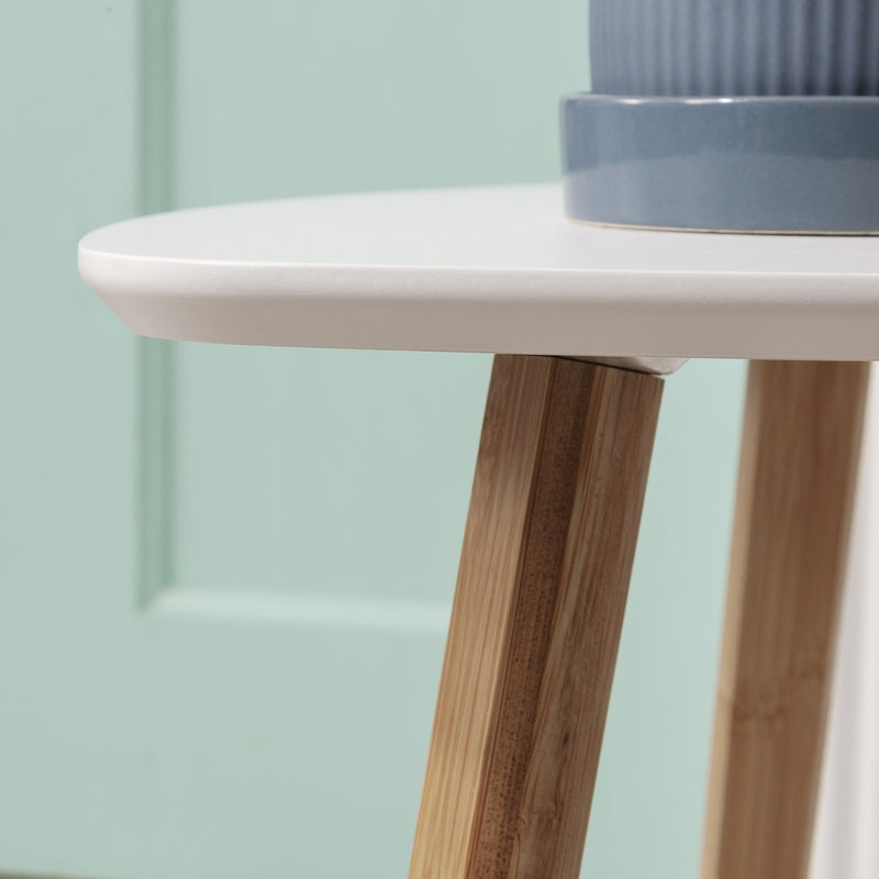 Malme Side Table Occasional Large in Classic White and Natural Pine