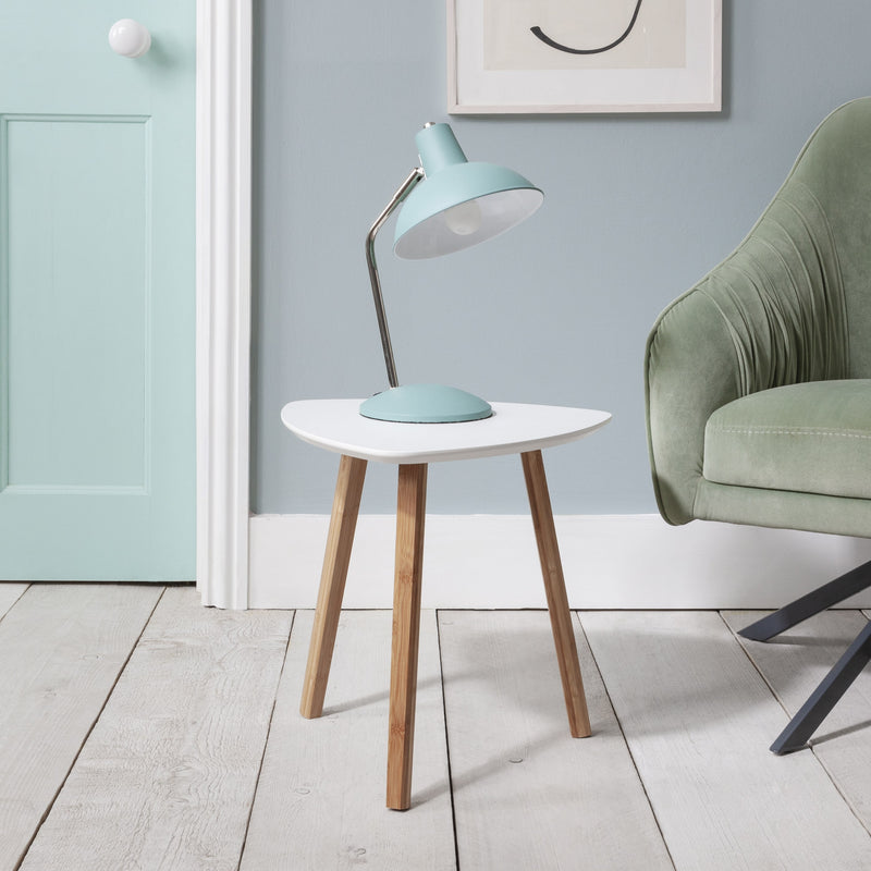 Malme Side Table Occasional Small in Classic White and Natural Pine