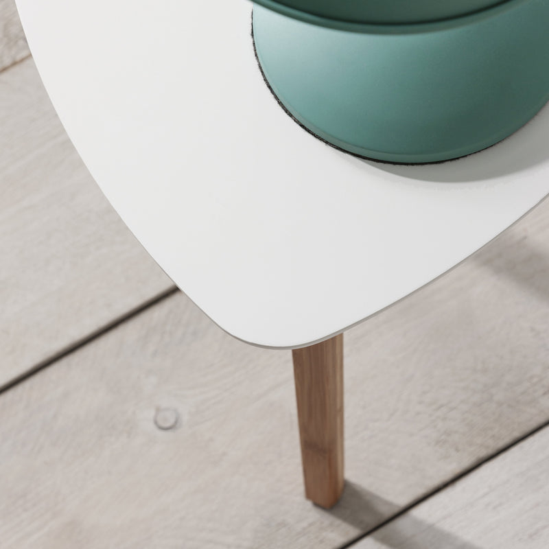 Malme Side Table Occasional Small in Classic White and Natural Pine